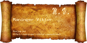 Maninger Viktor névjegykártya