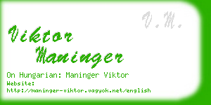 viktor maninger business card